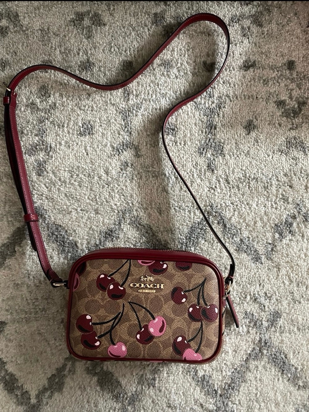 Coach Mini Jaime in Cherry print